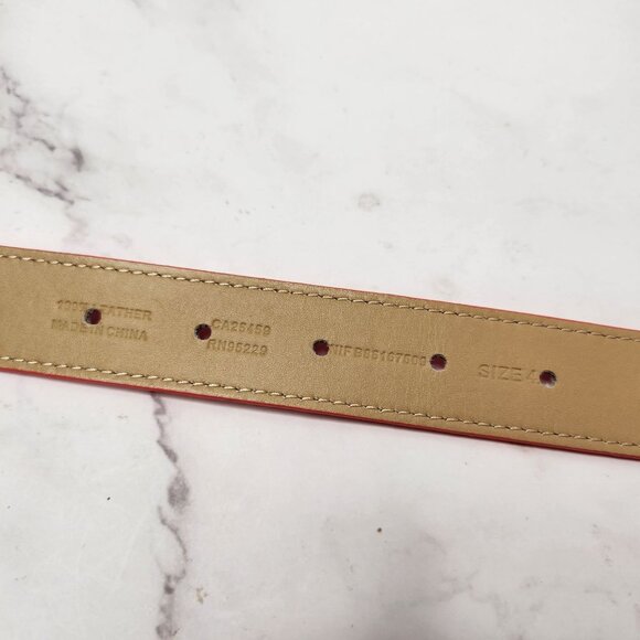 Ted Baker Bright Pink Waist Belt Geniune Leather Gold Colored Hardwear XS - Picture 6 of 10